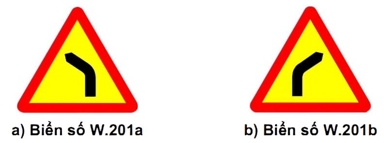 Biển 201a, 201b – Đường ngoặt nguy hiểm