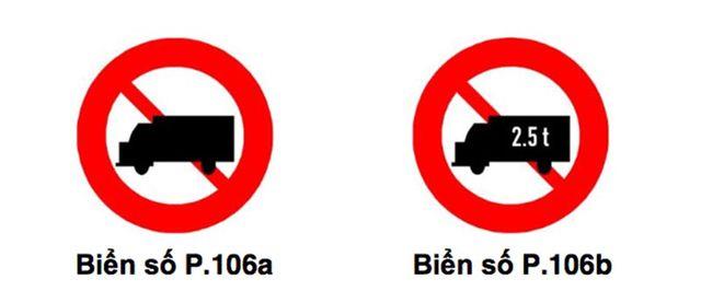 Biển P.106 (a, b): Cấm xe tải