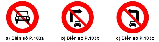 Nhóm biển cấm các loại phương tiện cụ thể (P.103 – P.111)