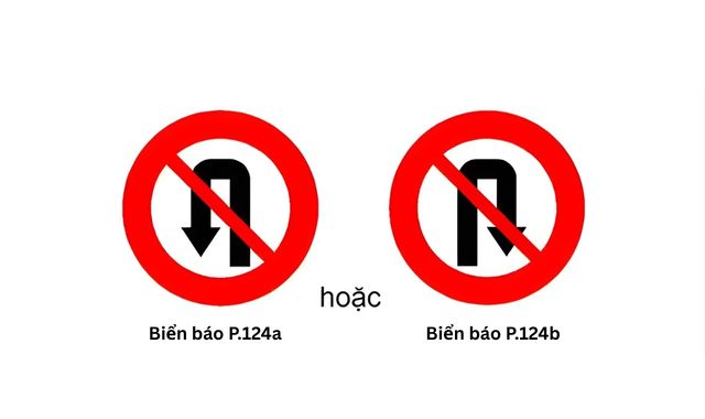 Biển báo P.124a và P.124b