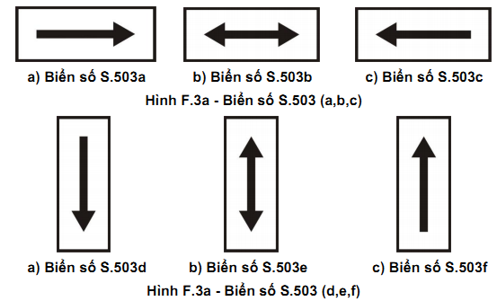 Biển S.503 (a, b, c, d, e, f) – Hướng tác dụng của biển