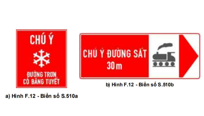 Biển S.510 – Các biển phụ đặc biệt (đường trơn, băng tuyết…)
