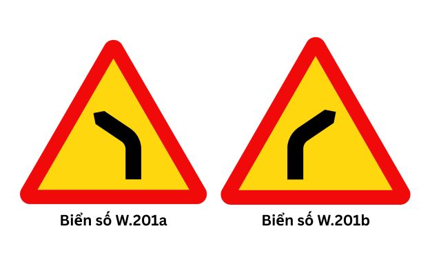Biển báo số W.201a và W.201b