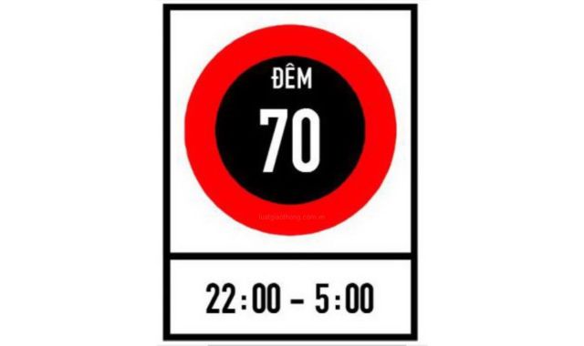 Biển số P.127a: Tốc độ tối đa cho phép về ban đêm