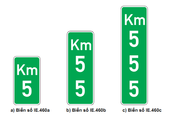 IE.460 (a, b, c) – Cột kilômét trên đường cao tốc