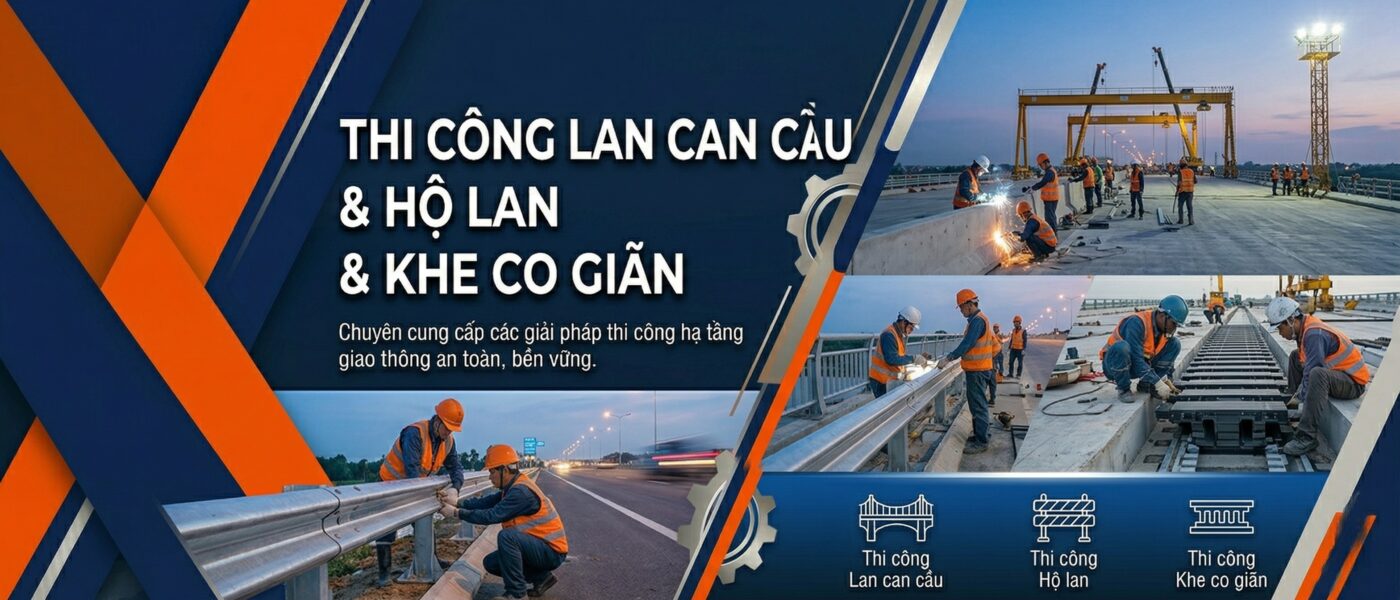 Thi công lan can cầu & Hộ Lan & Khu co giãn
