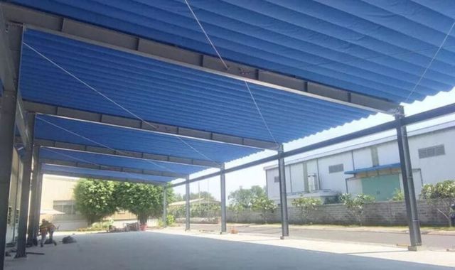 mái che bãi xe bằng bạt căng