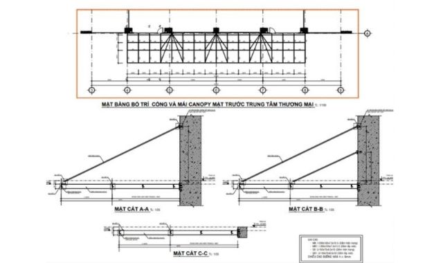 thiết kế mái canopy kính