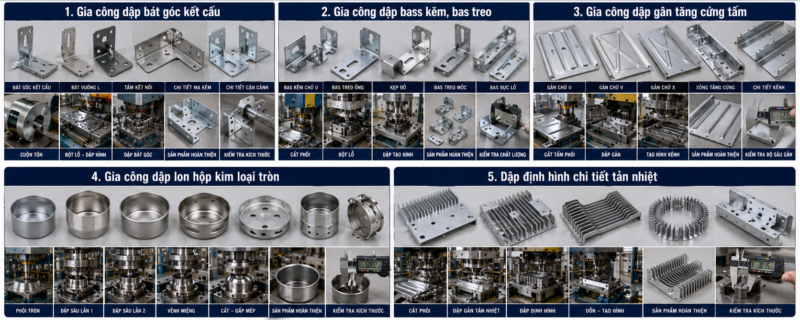 Các Chi Tiết Đột Dập Kim Loại Được Gia Công Phổ Biến