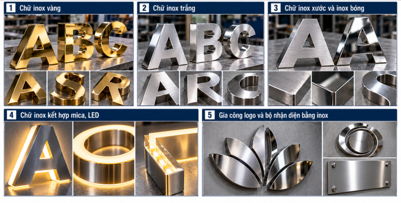 Gia Công Chữ Inox Giá Rẻ Theo Mẫu Thiết Kế