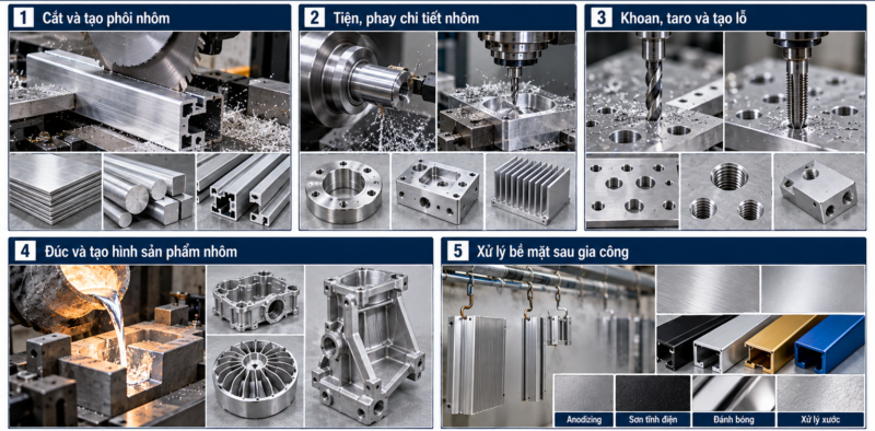 Gia Công Cơ Khí Nhôm Gồm Những Phương Pháp Nào?