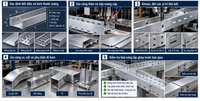 Gia Công Máng Cáp Nhôm Định Hình Theo Kích Thước