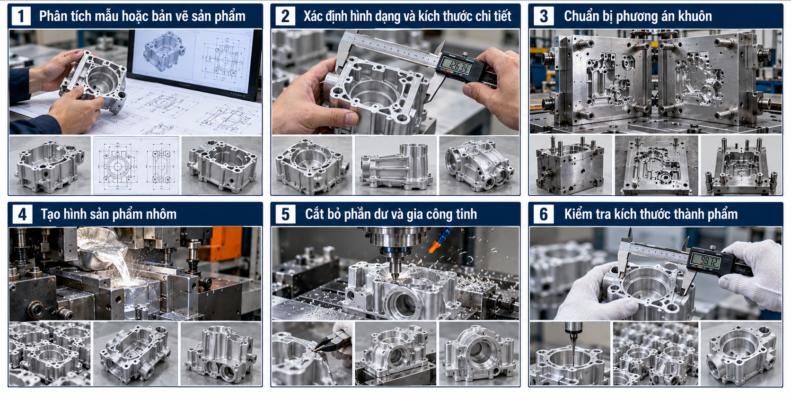 Gia Công Nhôm Đúc Định Hình Được Thực Hiện Như Thế Nào?