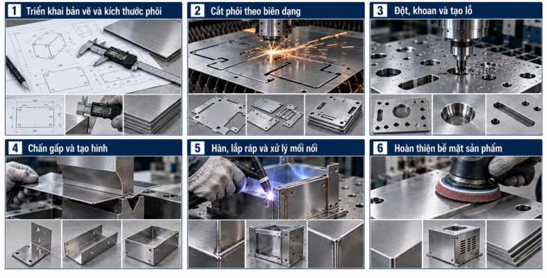 Từ Tấm Kim Loại Đến Thành Phẩm Cần Trải Qua Những Công Đoạn Nào?